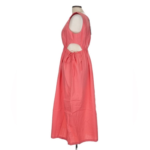 NWT Rails Yvette Cutout Organic Cotton Blend Midi Dress in Pink Size Large - Picture 6 of 9